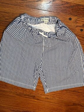 Stitch & Story Boys' Navy Stripe Swim Trunks with Drawstring